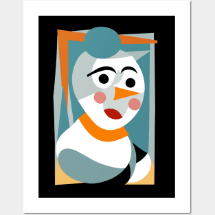 Portrait of Snowman Posters and Art